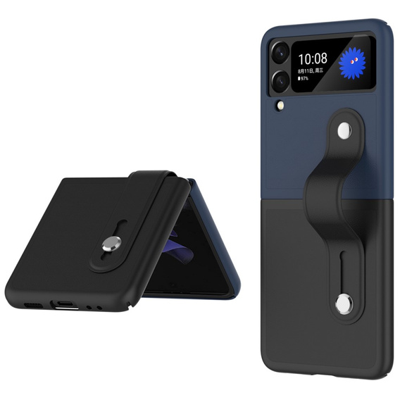 Чохол Wristband Kickstand для Samsung Galaxy Z Flip3 5G, Black/Dark Blue