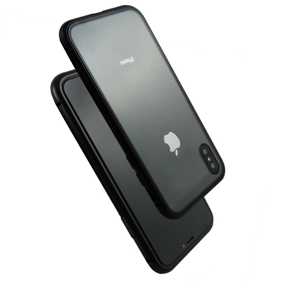 Скляний чохол з магнітною кришкою для iPhone XS Max-Black