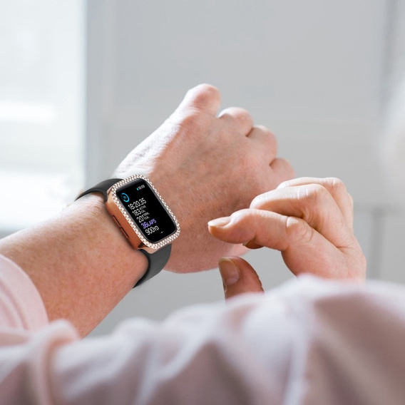 2в1 чехол и защитное стекло для часов Apple Watch 4/5/6/SE 44mm, Pink 