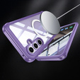 Чохол для Samsung Galaxy S25, Shockproof, зі склом, для MagSafe, фіолетовий
