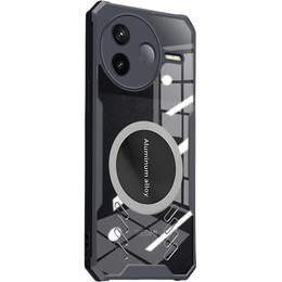 Чохол для Xiaomi Poco F7 Pro, з магнітною пластиною, прозорий / чорний