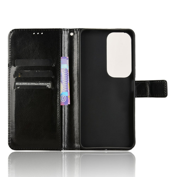 Футляр з клапаном для Vivo Y19s, Crazy Horse Wallet, чорний