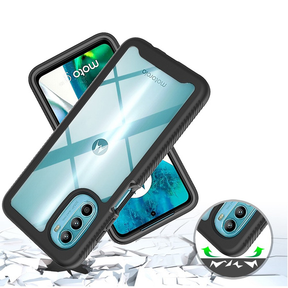 Чехол для Motorola Moto G52 4G / G82 5G, Shockproof, с пленкой, чёрный