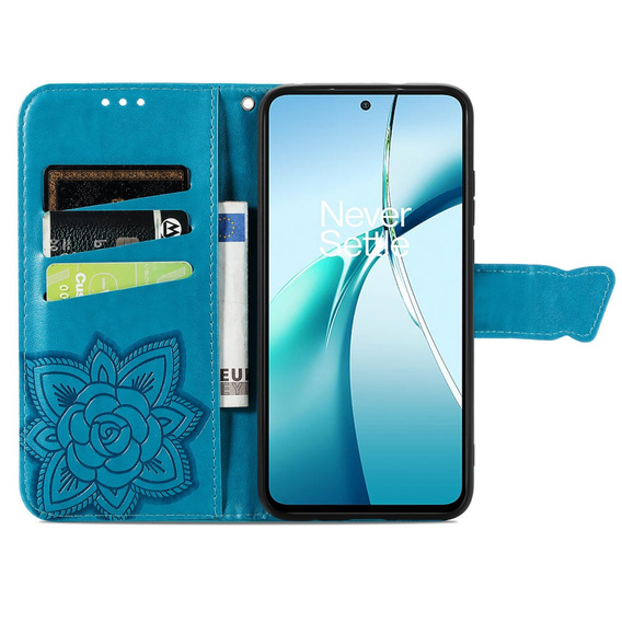 Откидной чехол для Samsung Galaxy S25 Edge, Butterfly, синий