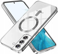 Чохол для Samsung Galaxy S22, Electro MagSafe, сріблястий + Скло на екран