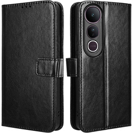 Откидной чехол для Vivo V50 Lite 4G / 5G, Crazy Horse Wallet, чёрный