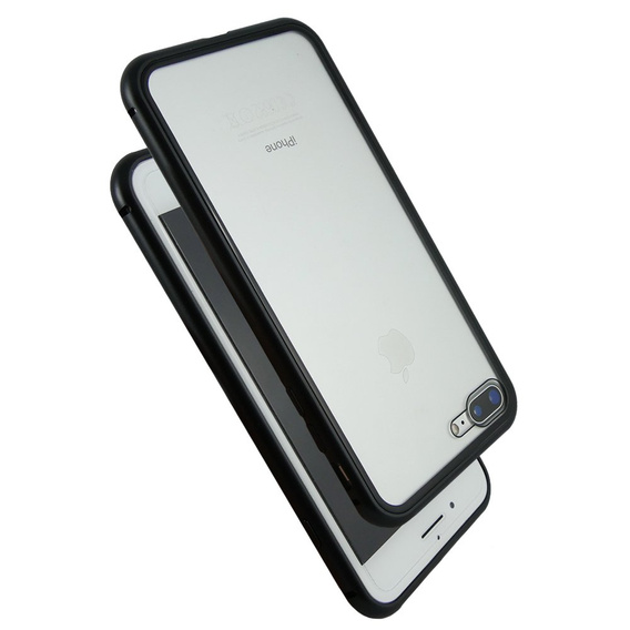 Магнитный задний стеклянный чехол для iPhone 7 Plus / 8 Plus - Black