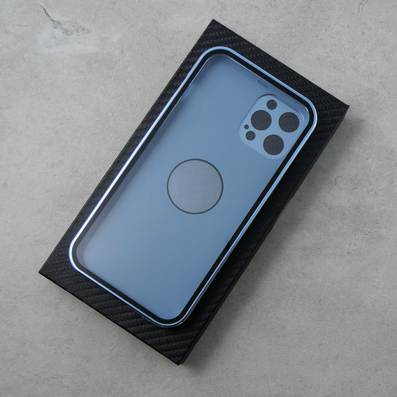 Чехол для iPhone 12 Pro, Dual Glass, для Magsafe, синий
