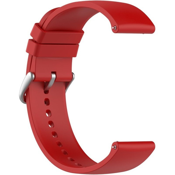 Силиконовый ремешок 20mm, Red/Silver Buckle