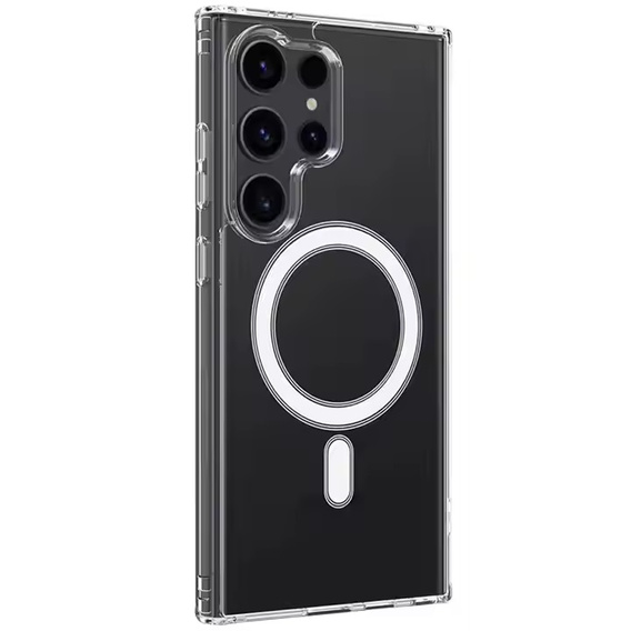 Чехол для Samsung Galaxy S25 Ultra, гибридный чехол Fusion Hybrid, для MagSafe, прозрачный + стекло для экрана