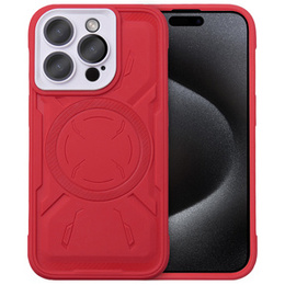 Чохол для iPhone 15 Pro, ERBORD Armor Mag, червоний