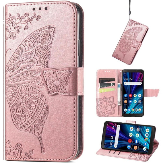 Чохол-книжка для OnePlus Nord 4, Butterfly, рожевий rose gold