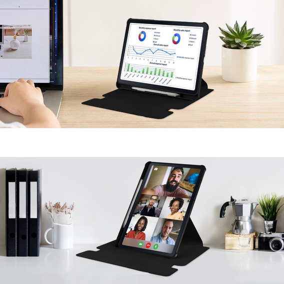 Чехол клавиатура для Samsung Galaxy Tab S6 Lite 2024 / 2022 / 2020, Rotary 360° Leather, чёрный