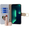 Флип-кейс для iPhone 15 Pro Max, Wallet Zipper Pocket, с зеркалом, синий