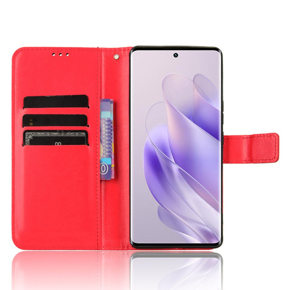 Футляр з клапаном для Infinix Zero 30 5G, Crazy Horse Wallet, червоний