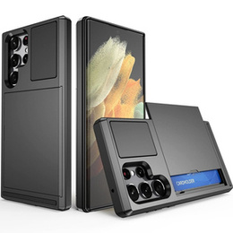 Чехол до Samsung Galaxy S23 Ultra, Sliding Card Holder, чёрный