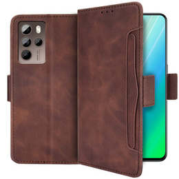 Футляр з клапаном для HTC U23 Pro, Card Slot, коричневий