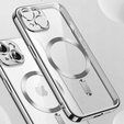 Чохол для iPhone 13, Electro MagSafe, сріблястий + Скло на екран