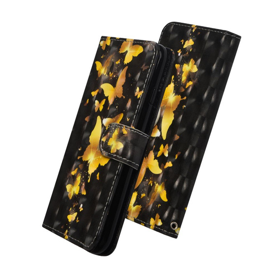Etui Flexi Book do Xiaomi Redmi 9, Gold Butterfly