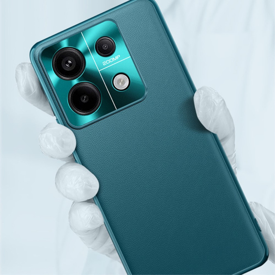 Шкіряний чохол для Xiaomi Redmi Note 13 5G, leather hybrid, зелений