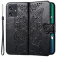 Откидной чехол для Motorola Moto G54 5G, Butterfly, чёрный