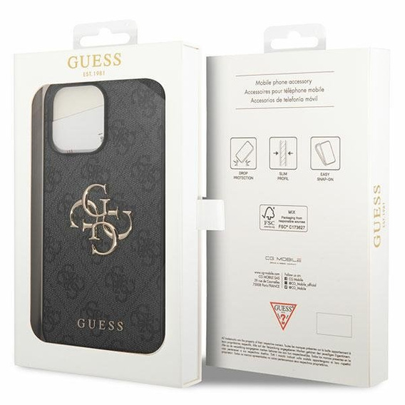 Чехол GUESS до iPhone 15 Pro Max, 4G Big Metal Logo, серый