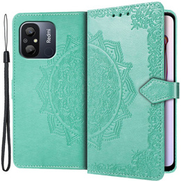 Откидной чехол для Xiaomi Redmi 12C, Mandala, зелёный