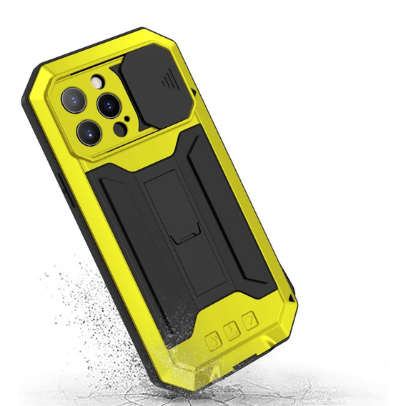 Чохол для iPhone 13 Pro, R-JUST CamShield Slide, броньований, жовтий / чорний