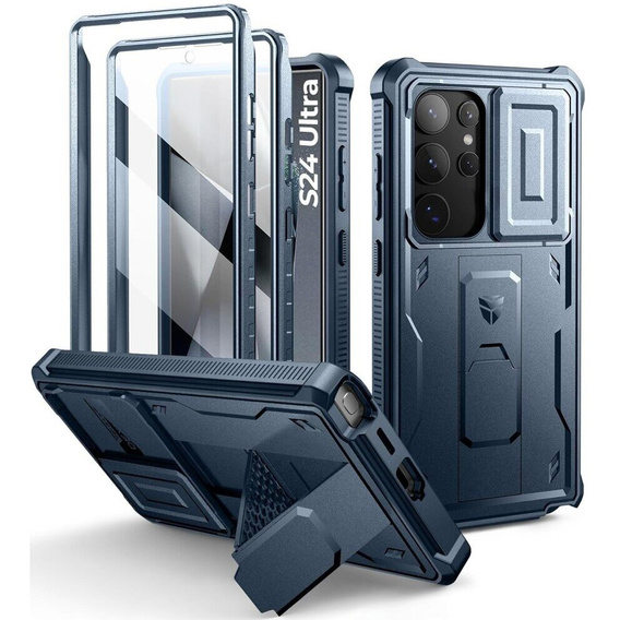 Броньований чохол для Samsung Galaxy S24 Ultra, Dexnor Full Body (Two Frames), темно-синій