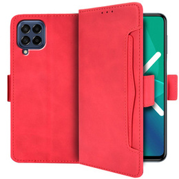 Футляр з клапаном для Samsung Galaxy M53 5G, Card Slot, червоний