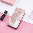 Откидной чехол для Samsung Galaxy S25 Edge, Butterfly, розовый rose gold