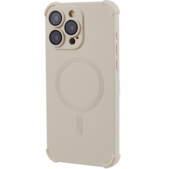 Силіконовий чохол для iPhone 15 Pro Max, магнітна, для MagSafe, бежевий