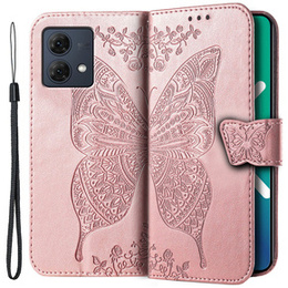 Чохол-книжка для Motorola Moto G84, Butterfly, рожевий rose gold