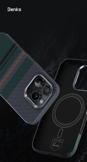 Чехол BENKS Kevlar Magnetic Armor Pro Aurora 600D B062 для MagSafe для iPhone 15 Pro Max
