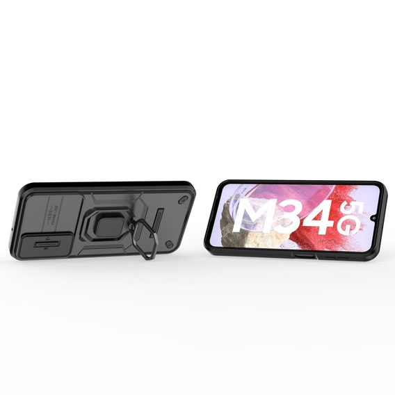 Чехол для Samsung Galaxy M34, KickStand Camera Lens, чёрный