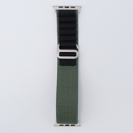 Нейлоновый ремешок для Apple Watch 1/2/3/4/5/6/7/8/SE/ULTRA 42/44/45/49 мм, зелёная / чёрный