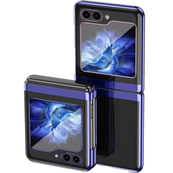 Чехол для Samsung Galaxy Z Flip7 FE / Z Flip6, PC Case, прозрачный / синий