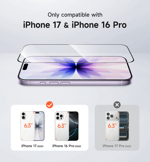 2x Захисне скло SURITCH для iPhone 17 / 16 Pro