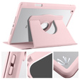 Чехол для iPad 10.2" 2021/2020/2019 (9/8/7 gen.), с местом для стилуса, поворачивающийся на 360°, розовый