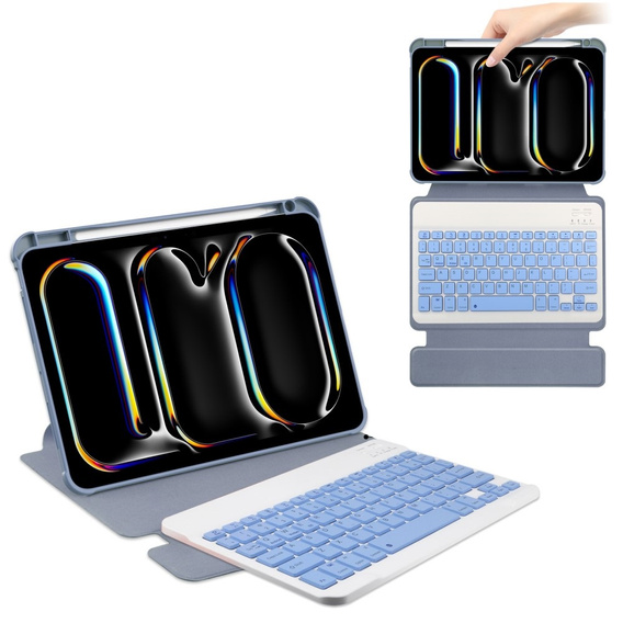Чехол клавиатура для iPad Pro 11" 2024 (5 gen.), Rotary 360° Leather, фиолетовый