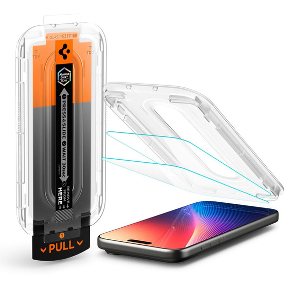 Закаленное стекло Spigen для iPhone 17 Pro Max / 16 Pro Max , Glas.tR "EZ Fit Pro", прозрачное