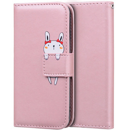 Чехол Wallet до Motorola Moto E20/E30/E40, Bunny, Pink