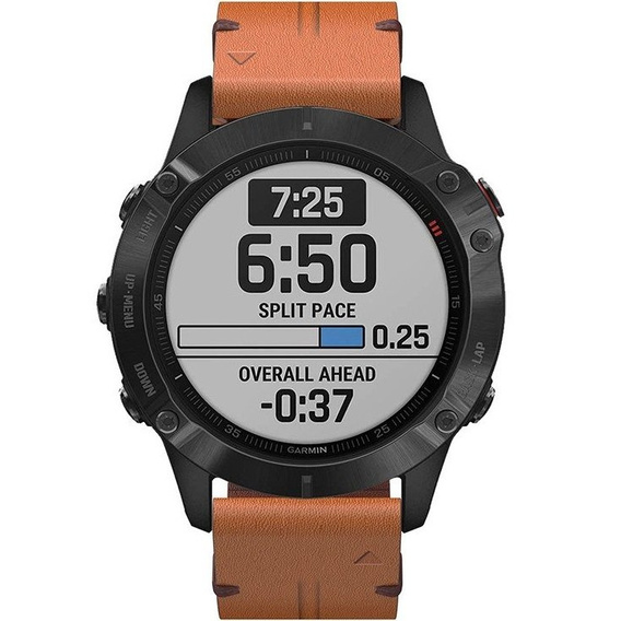 Кожаный ремешок для часов zegarka Garmin Fenix 7X / 6X Pro / 6X - Brown