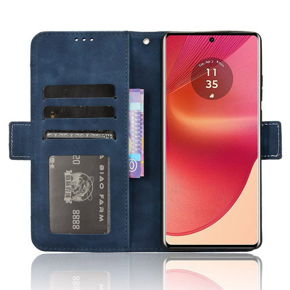 Футляр з клапаном для Motorola Edge 50 Fusion 5G, Card Slot, темно-синій