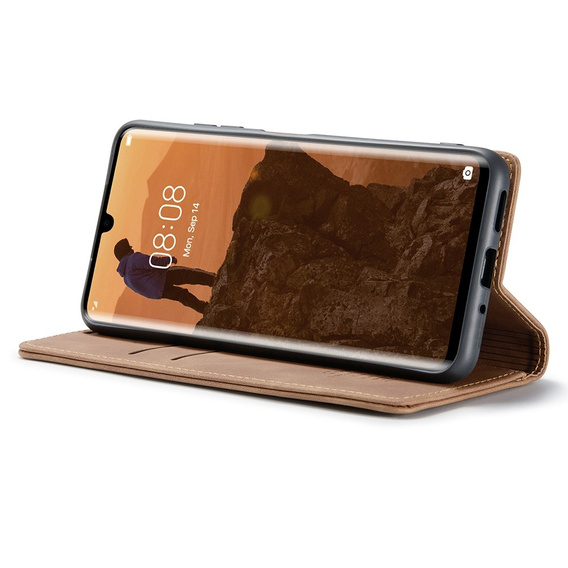 Чохол-сумка для Huawei P30 Pro, Leather Wallet Case, коричневий