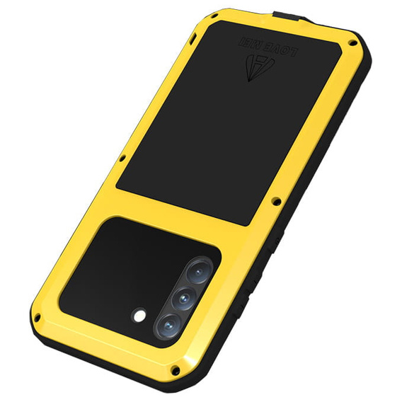 Чехол Love Mei до Samsung Galaxy S21 FE, armored with glass, жёлтый